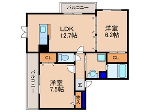 ベルヌーブ森神Ⅲの物件間取画像